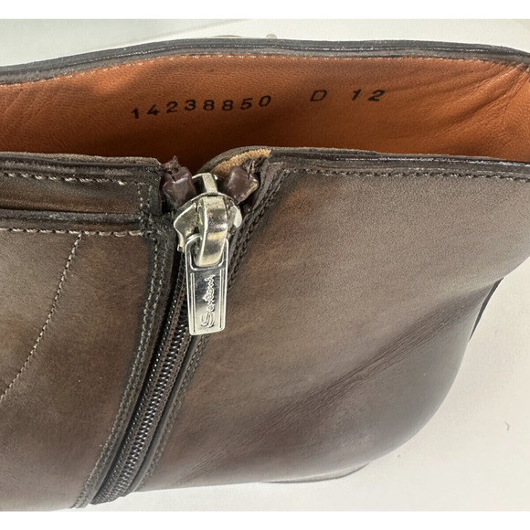 Santoni Monk Strap Boots Brown Leather Designer Dress Loafers Men's Size D 12 - Picture 10 of 16